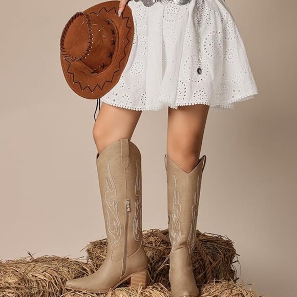 Western tan cowboy boots